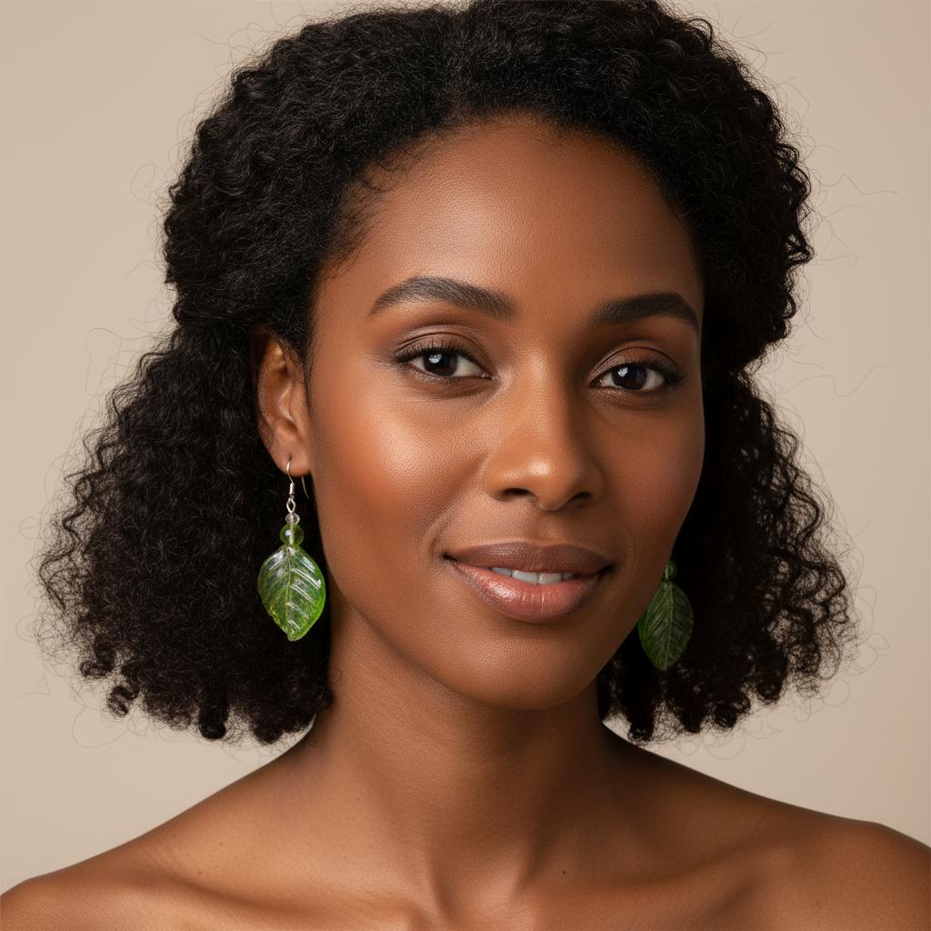 Green Leaf Earrings