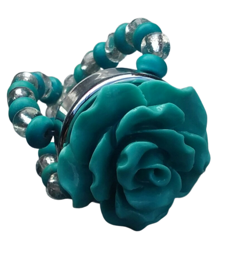 Aqua Green Flower Ring