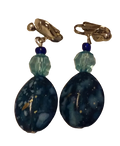 Blue & Green Beaded Clip-On Earrings