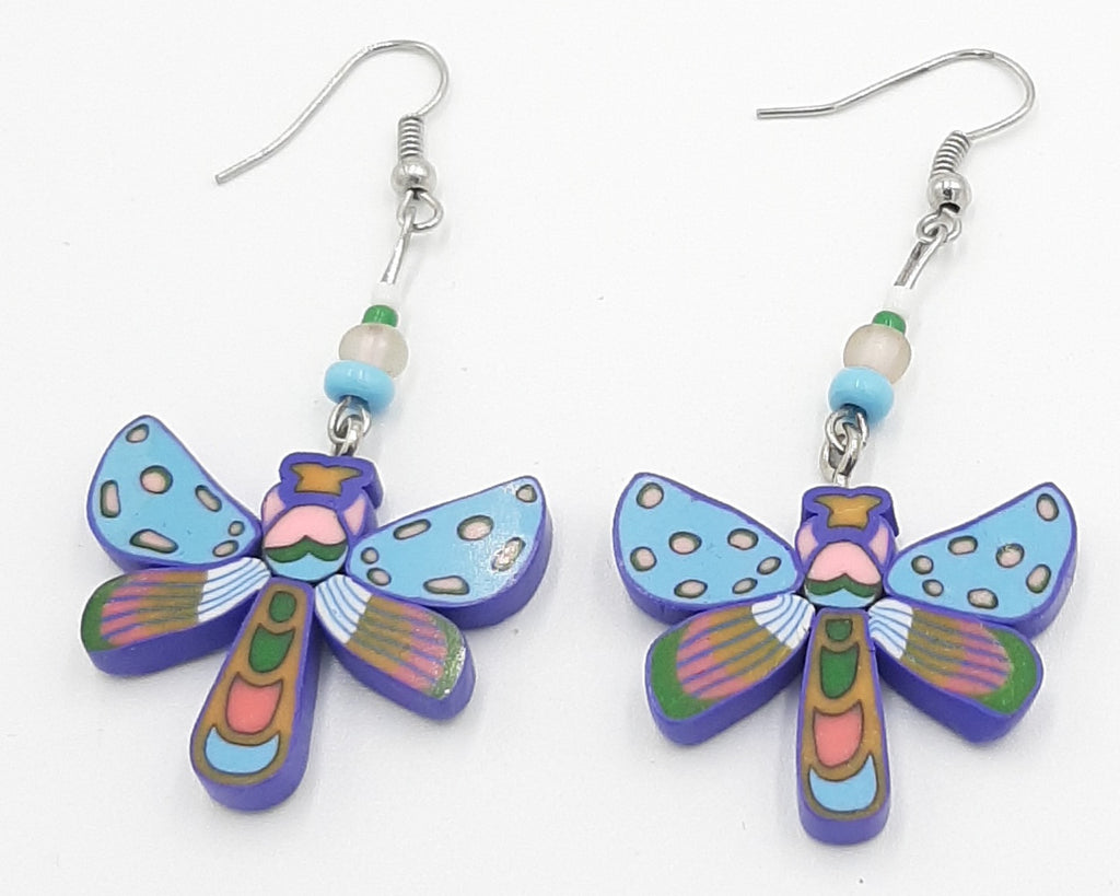 Colorful Dragonfly Dangle Earrings