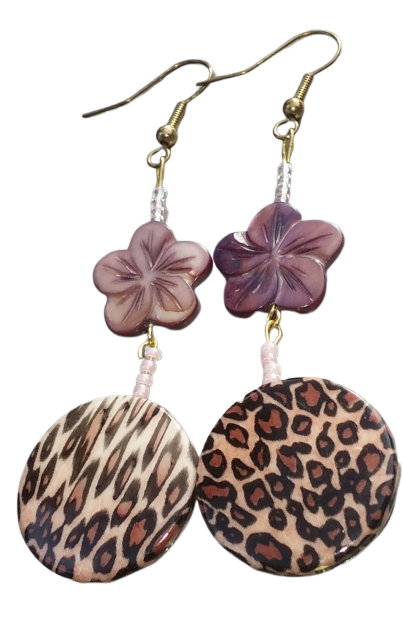 Flower Leopard  Earrings