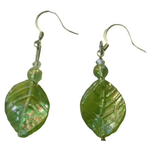 Green Leaf Earrings