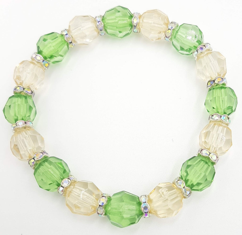 Green and Clear Bead Bracelet
