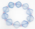 Light Blue & Pink Glass Bead Bracelet - Translucent Elegance