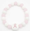 Pink and White Cancer Awareness  Bracelet