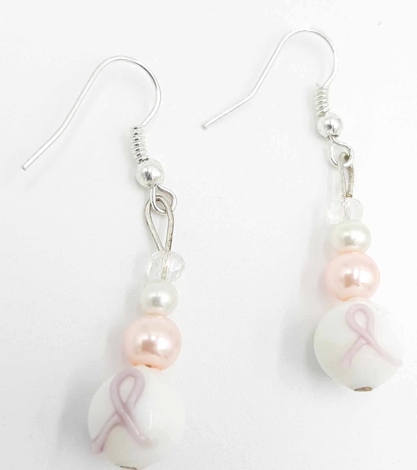Pink Ribbon Awareness Earrings - Breast Cancer Support