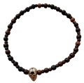 Skull and Brown Beaded Bracelet