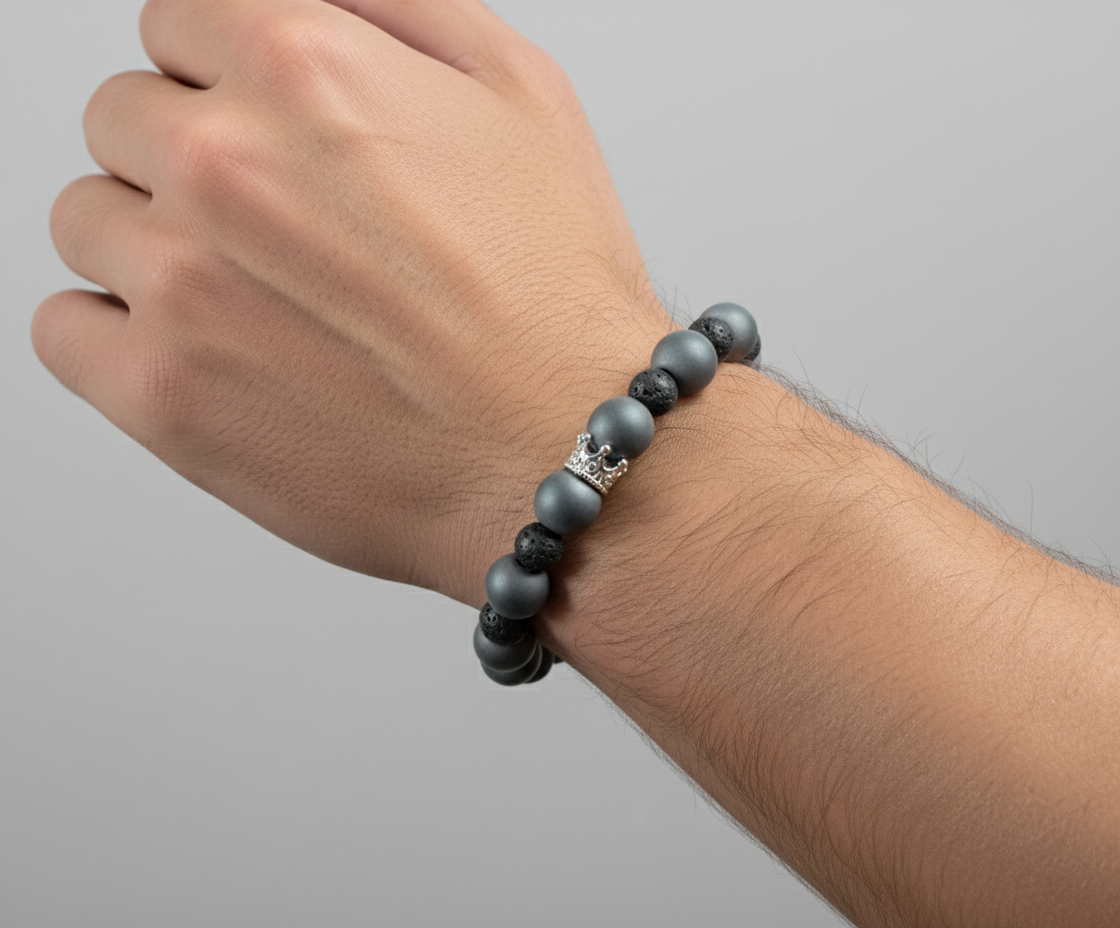 Lava and Gray Crown Bracelet