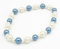 Blue & White Pearl Beaded Bracelet